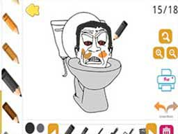 Play Skibidi  Coloring Online on games440.com